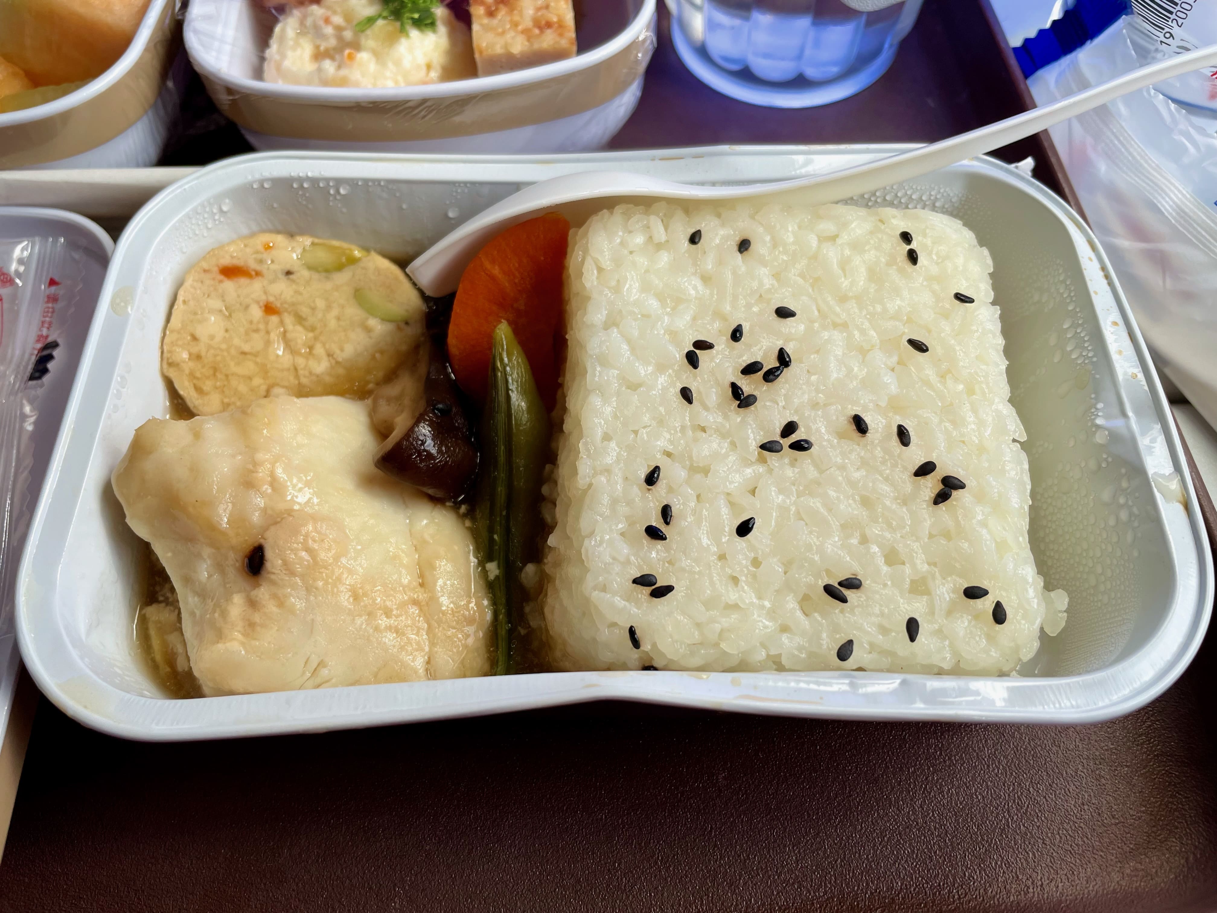 鱼肉米饭的特写